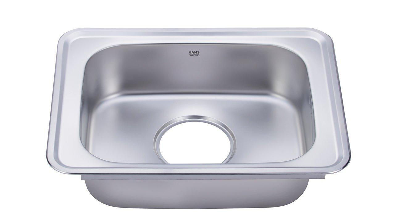 ISS 630 stainless steel single bowl sink 63 cm Inset durable stainless steel sinks UAE