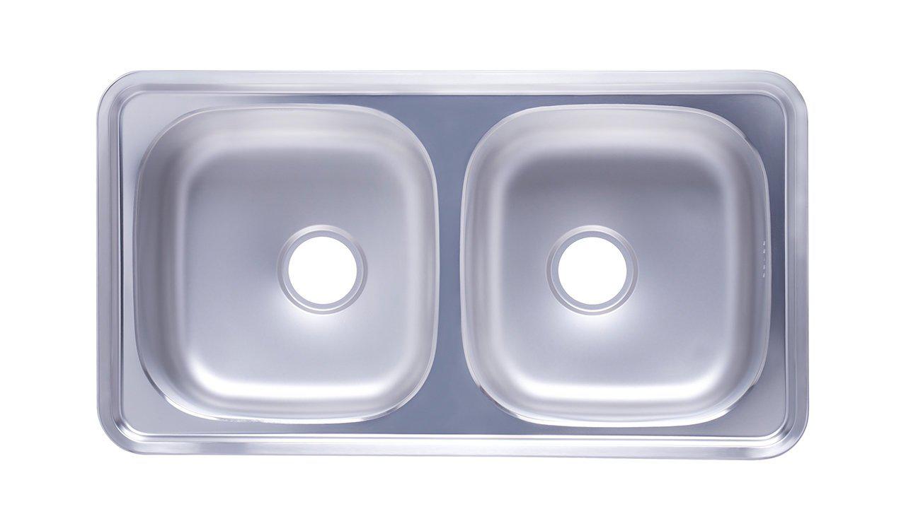 ISD870 stainless steel double bowl sink 87 cm Inset quality stainless steel products UAE